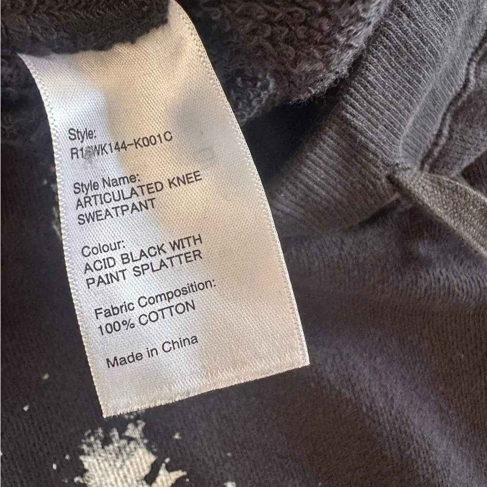 R13 Black Articulated Knee Sweatpants Size 25 - Picture 8 of 10